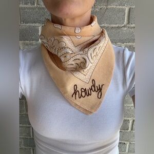 Tan Howdy Bandana